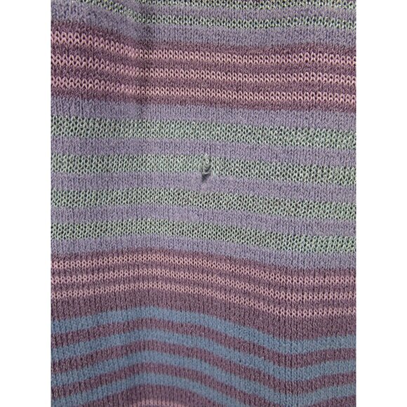 St John Sweater Large Purple Vest Pullover Striped Knit V-Neck USA * - Picture 8 of 10